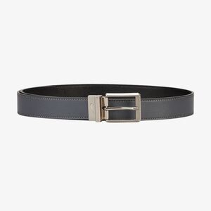 Nike Core Reversible Leather Belt Black & Gray Nickel Buckle